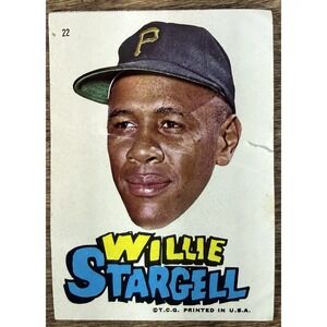 1967 TOPPS TEST STICKER ISSUE #22 WILLIE STARGELL PITTSBURGH PIRATES Small rip